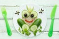 Healthy sandwich for kids shaped princess frog