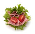 Healthy sandwich with vegetable and smoked ham Royalty Free Stock Photo