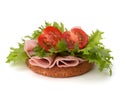 Healthy sandwich with vegetable and smoked ham Royalty Free Stock Photo