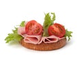 Healthy sandwich with vegetable and smoked ham Royalty Free Stock Photo