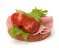 Healthy sandwich with vegetable and smoked ham Royalty Free Stock Photo