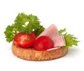 Healthy sandwich with vegetable and smoked ham Royalty Free Stock Photo