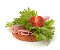 Healthy sandwich with vegetable and smoked ham Royalty Free Stock Photo