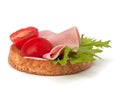 Healthy sandwich with vegetable and smoked ham Royalty Free Stock Photo