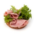 Healthy sandwich with vegetable and smoked ham Royalty Free Stock Photo
