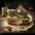 Healthy Sandwiches: Fresh, Delicious, and Easy to Make. AI Generative.