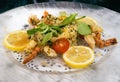 Seafood starter - Scampi with couscous