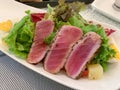Healthy seared ahi tuna salad Royalty Free Stock Photo