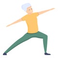 Healthy senior exercise icon, cartoon style Royalty Free Stock Photo