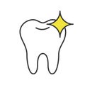 Healthy shining tooth color icon