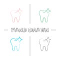 Healthy shining tooth hand drawn icons set