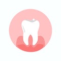 Healthy, Shiny Tooth Flat Vector Illustration