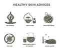 Healthy skin advices symbol collection