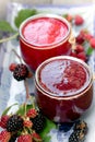 Healthy smoothie juice of summer berries - forest berries
