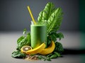 Healthy smoothie made with kale and spinach