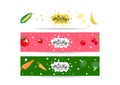 Healthy smoothie splashing, set of banner collection tag balance diet menu, colorful vegetables and fruits concept background Royalty Free Stock Photo