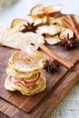 Healthy snack. Apple and pear dried chips Royalty Free Stock Photo