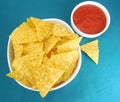 Healthy Snack Tortilla Chips and Tomato Ketchup