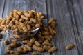Healthy snacks nuts peanuts textured. The concept of healthy eating