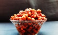 healthy soaked black grams in bowl closeup image