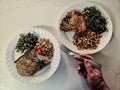 Healthy Southern Meals for New Year Resolutions! Black Eyed Peas and Collard Greens! Royalty Free Stock Photo
