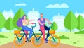 Healthy Sport Activity for Two Flat Cycling Banner