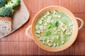 Healthy spring broccoli soup Royalty Free Stock Photo