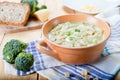 Healthy spring broccoli soup Royalty Free Stock Photo