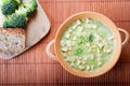 Healthy spring broccoli soup Royalty Free Stock Photo