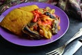 Healthy Stewed Vegetables with Baked Polenta Squares - a delicious vegan meal.