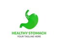 Healthy stomach, gastroenterology health concept logo design. Nutrition that promotes good digestion and functioning.