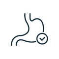 Healthy Stomach Line Icon. Human Alimentary Internal Organ Linear Pictogram. Stomach Outline Icon. Editable Stroke