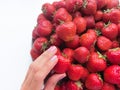 Healthy strawberr on white background. Royalty Free Stock Photo