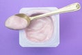 Healthy strawberry fruit flavored yogurt with natural coloring i