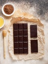 Healthy Sugar free Homemade chocolate with honey Royalty Free Stock Photo