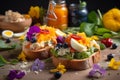 Healthy Summer Sandwich with Eggs Avocado and fresh salad, perfect for a quick and nourishing meal Royalty Free Stock Photo