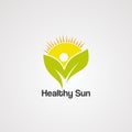 Healthy sun logo vector,icon,element,and template Royalty Free Stock Photo