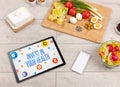 Healthy Tablet Pc compostion concept