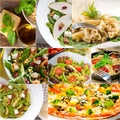 Healthy and tasty Italian food collage Royalty Free Stock Photo