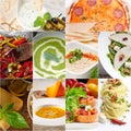 Healthy and tasty Italian food collage Royalty Free Stock Photo