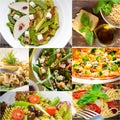 Healthy and tasty Italian food collage Royalty Free Stock Photo