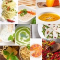 Healthy and tasty Italian food collage Royalty Free Stock Photo