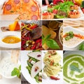 Healthy and tasty Italian food collage Royalty Free Stock Photo