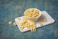 Healthy and tasty ringlets dry breakfast in white bowl