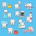 Healthy Teeth care treatment and hygiene. Cartoon vector illustration