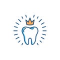 Healthy teeth icon. Dental care logo concept, oral hygiene, dental clinic logotype template. Stomatology Vector thin