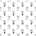 Healthy Teeth Seamless Pattern. Human Molar