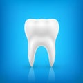 Healthy Tooth, concept of dental examination, dental health and hygiene on blue