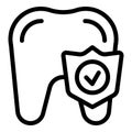 Healthy tooth icon outline vector. Charity love