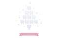 Healthy tooth in the shape of Christmas tree for Merry Christmas and Happy New Year, dental care concept